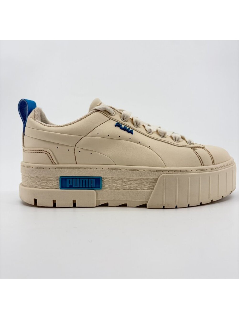 Puma Mayze Infuse Platform Womens Size 8 Cream Athletic Leather Shoes Sneakers